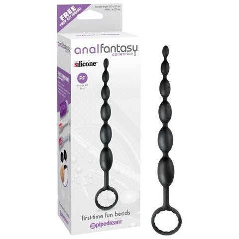 Pipedream Anal Fantasy Collection First-Time Fun Beads - Black