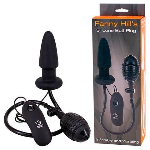 Seven Creations Fanny Hills Inflatable Vibrating Butt Plug - Black