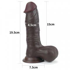 Lovetoy Products Sliding-Skin Dual Layer 7.8" Dong - Black
