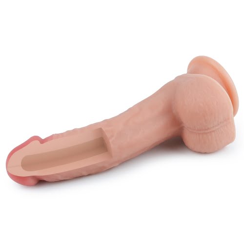 Lovetoy Nature Cock Dual Layered Silicone 8" Realistic Dildo with Balls