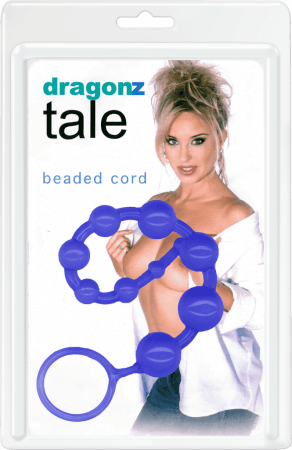 Seven Creations Beaded Cord Dragonz Tale Anal Beads - Blue