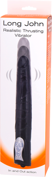 Seven Creations Long John Realistic Thrusting Vibrator - Black