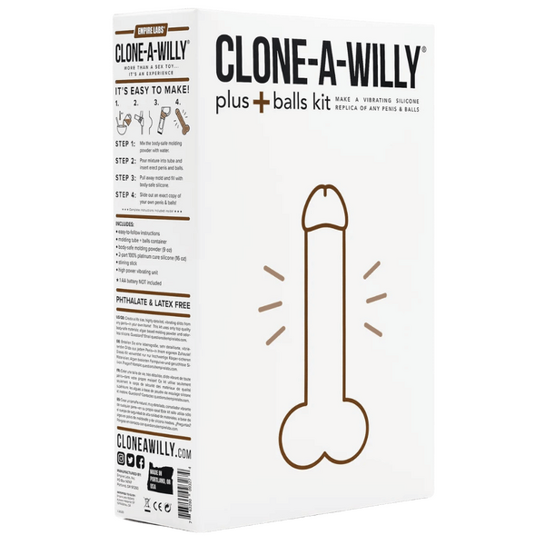 Clone-A-Willy Vibrating Dildo Plus Balls Kit Deep Skin Tone