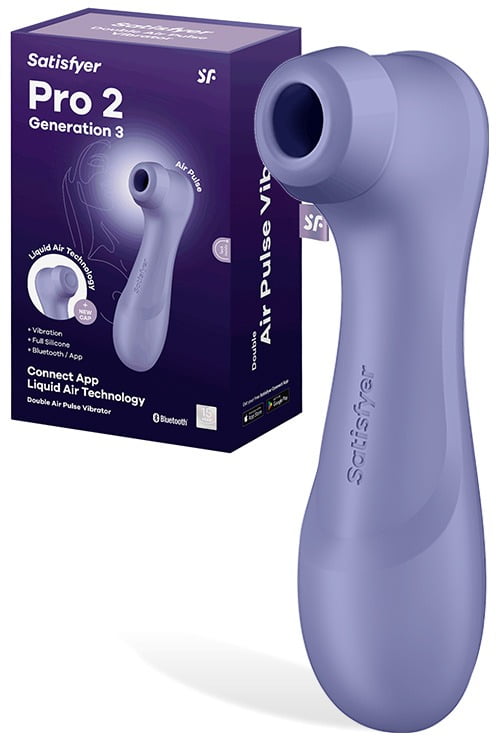 Satisfyer Pro 2 Gen 3 Liquid Air Pulse Clitoral Stimulator with App Control - Lilac