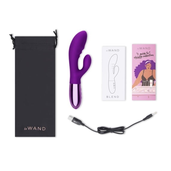 Le Wand Chrome Blend Rabbit Vibrator - Dark Cherry