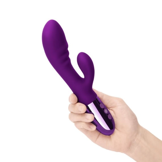 Le Wand Chrome Blend Rabbit Vibrator - Dark Cherry