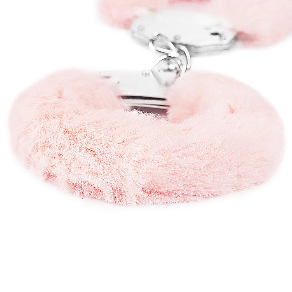 Lovetoy Fetish Pleasure Fluffy Hand Cuffs - Pink