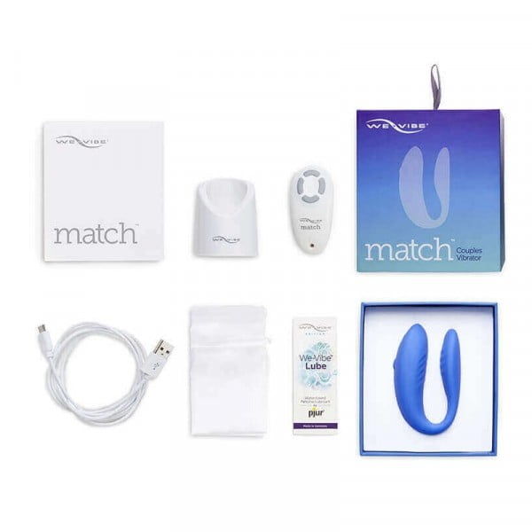 We-Vibe Match Rechargeable Couples Vibrator with Remote Control - Blue