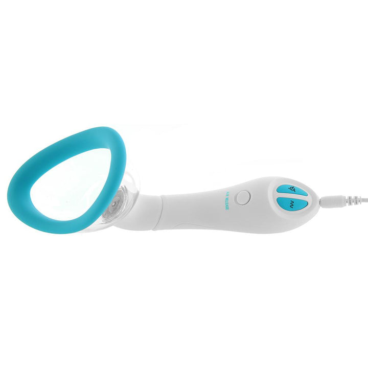 Doc Johnson Bloom Automatic Vibrating Rechargeable Intimate Body Pump - Teal & White