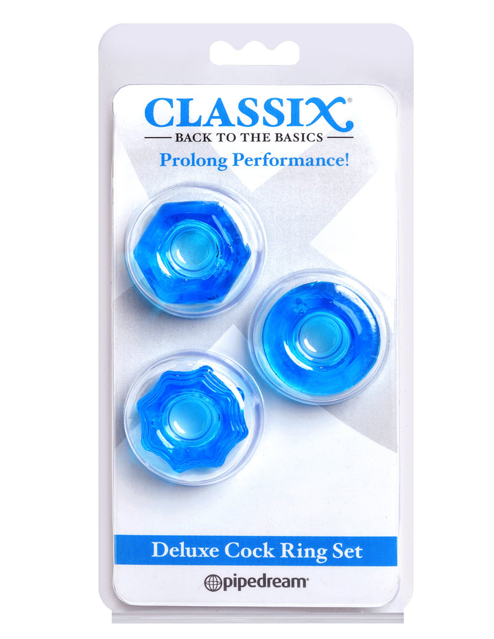 Pipedream Classix Deluxe Cock Ring Set - Blue