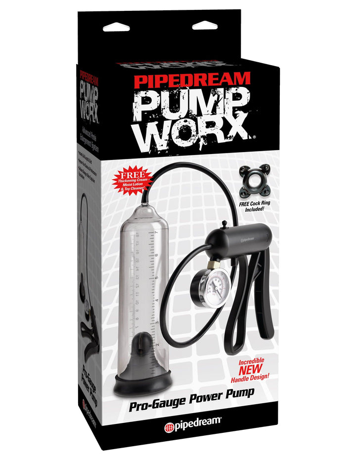 Pipedream Pump Worx Pro-Gauge Power Cock Pump - Black & Clear