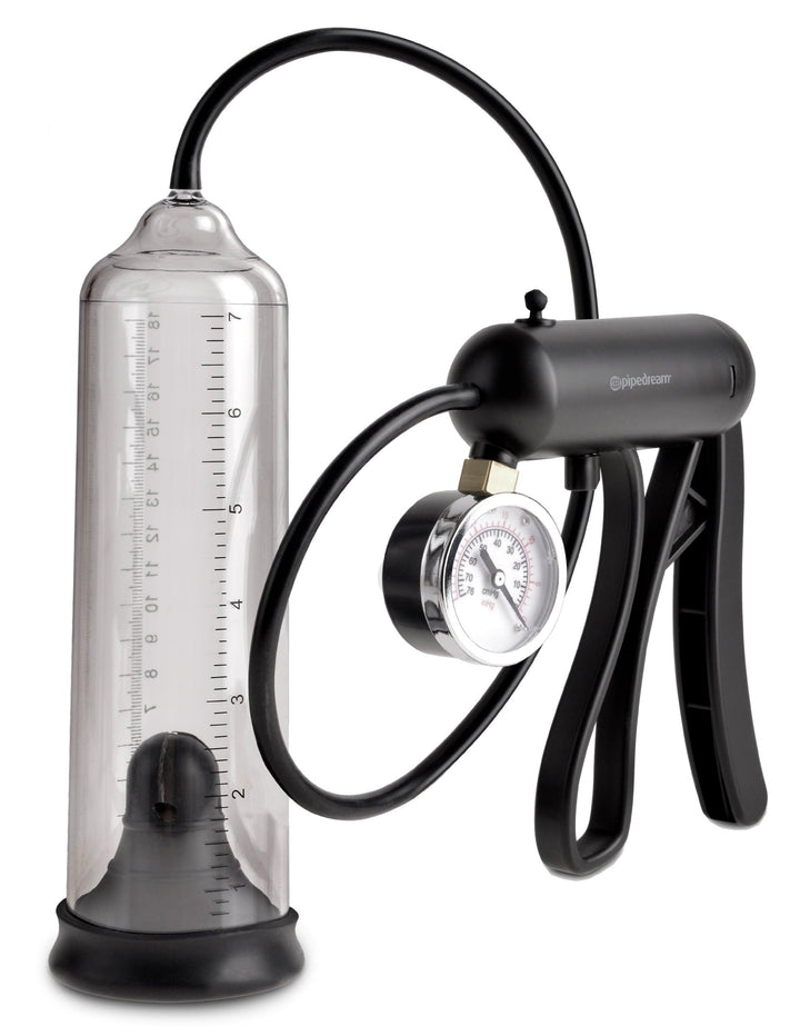 Pipedream Pump Worx Pro-Gauge Power Cock Pump - Black & Clear