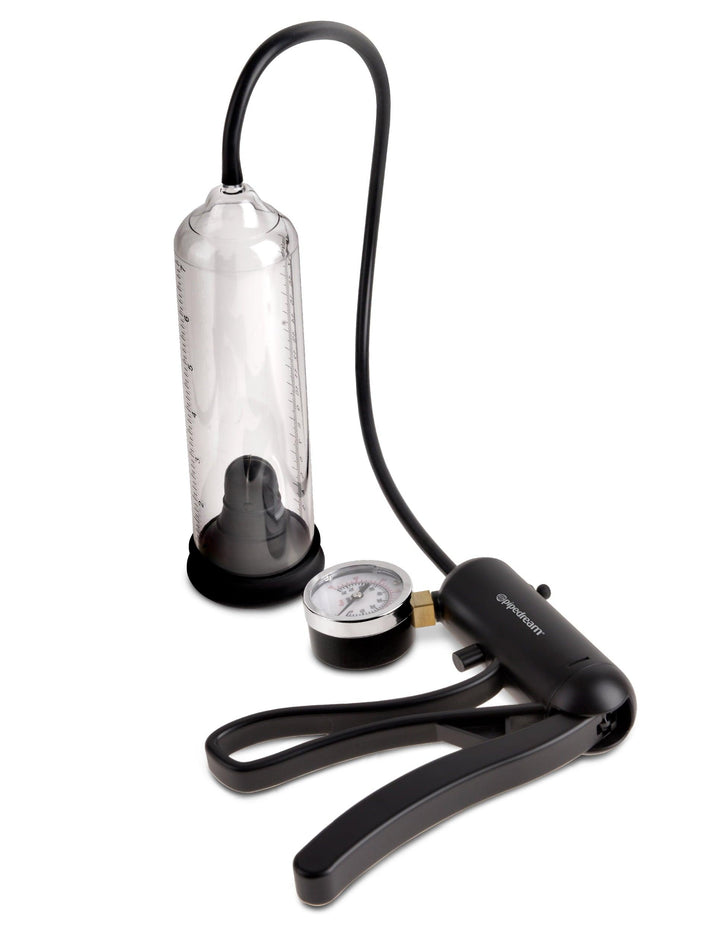 Pipedream Pump Worx Pro-Gauge Power Cock Pump - Black & Clear