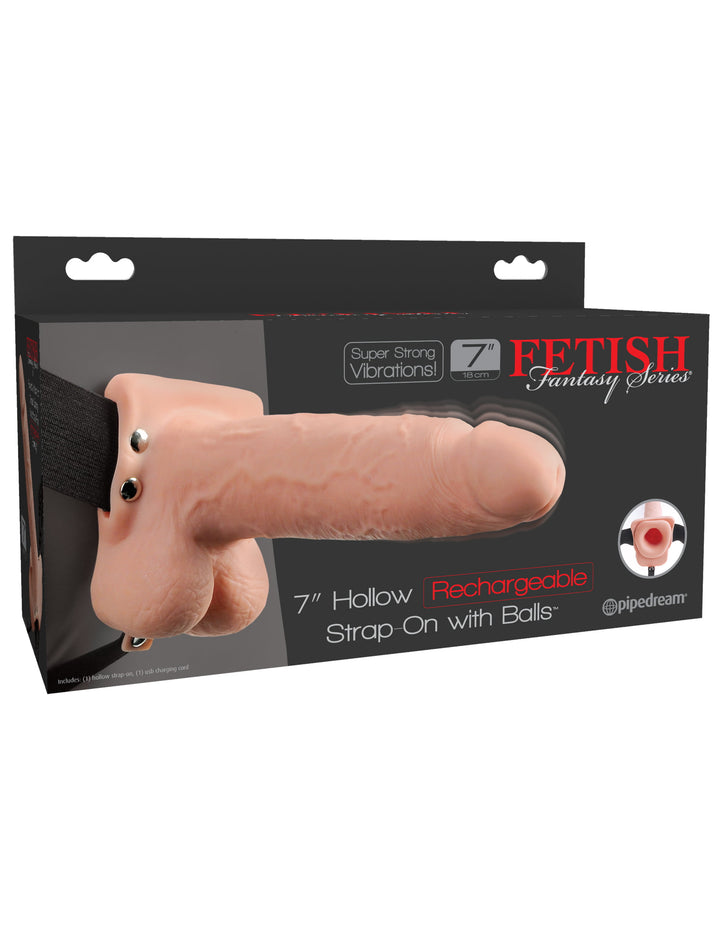 Fetish Fantasy Series 7" Hollow Rechargeable Strap-On with Balls