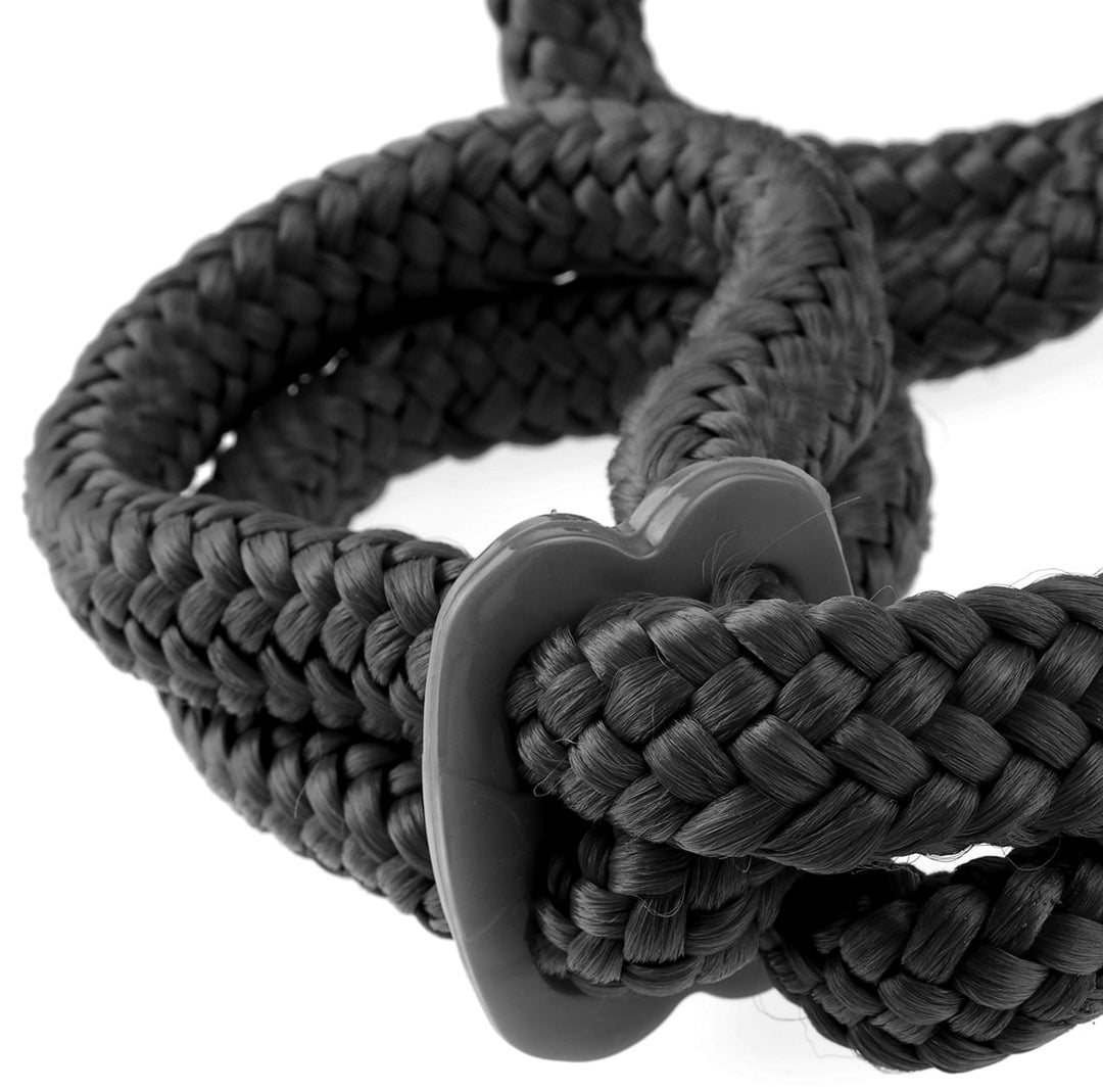 Pipedream Fetish Fantasy Series Silk Rope Love Cuffs - Black