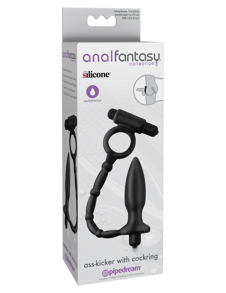 Anal Fantasy Collection Ass-Kicker with Cockring - Black