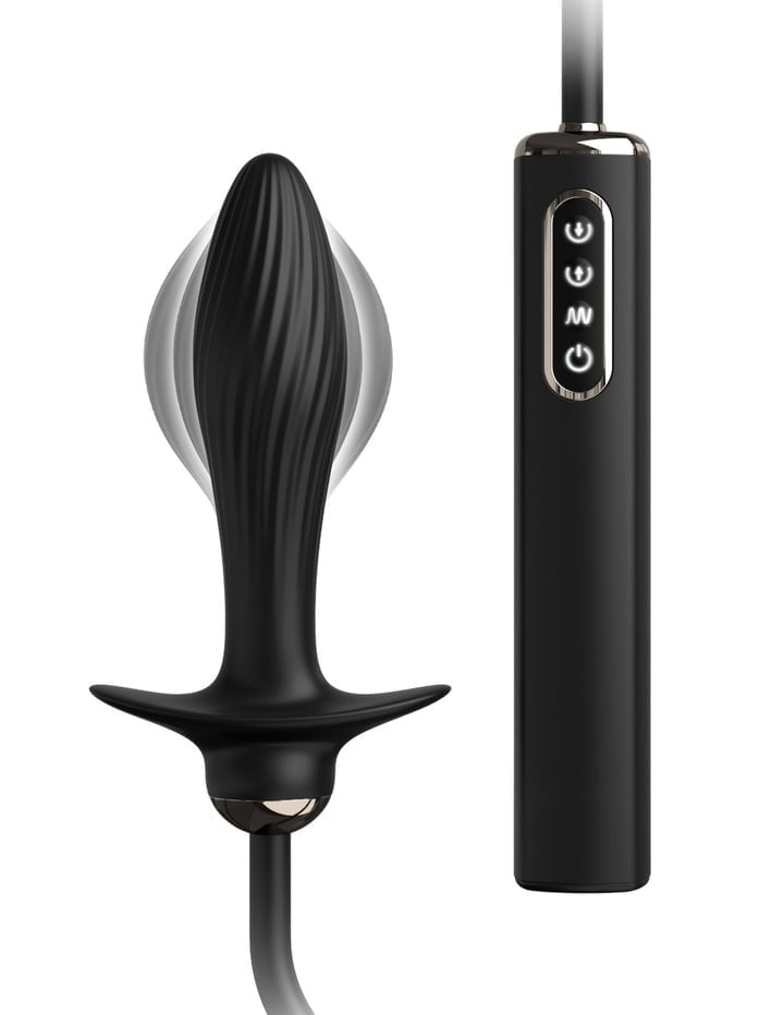 Anal Fantasy Elite 4'' Auto-Throb Inflatable Vibrating Butt Plug - Black