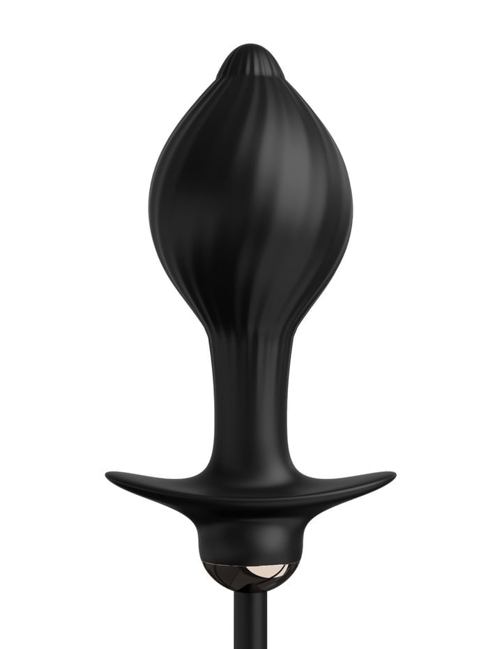 Anal Fantasy Elite 4'' Auto-Throb Inflatable Vibrating Butt Plug - Black