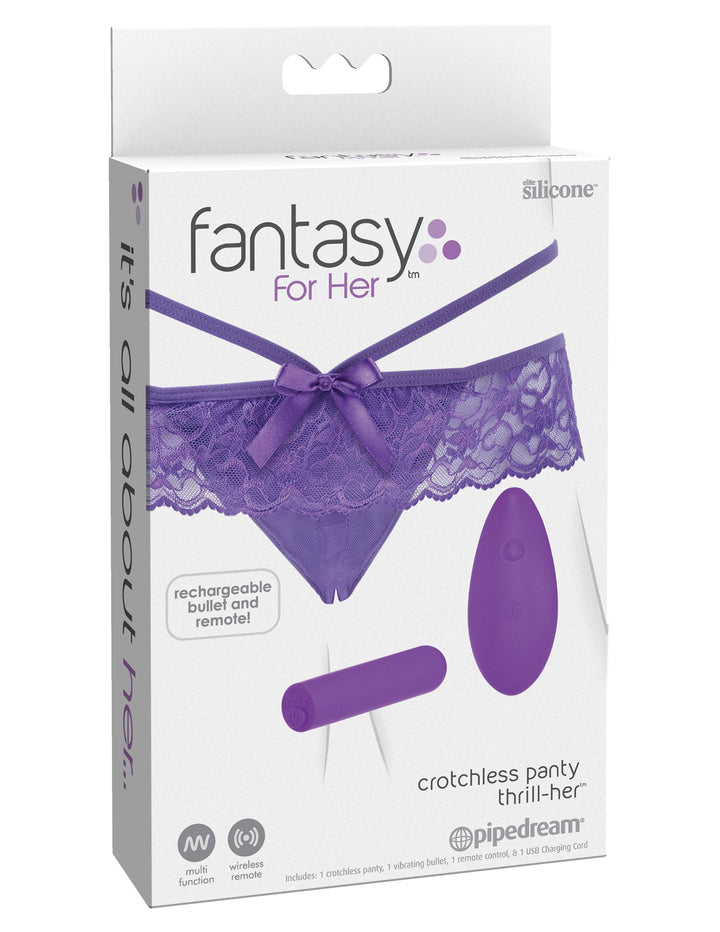 Fantasy For Her Crotchless Panty Thrill-Her with Remote Control