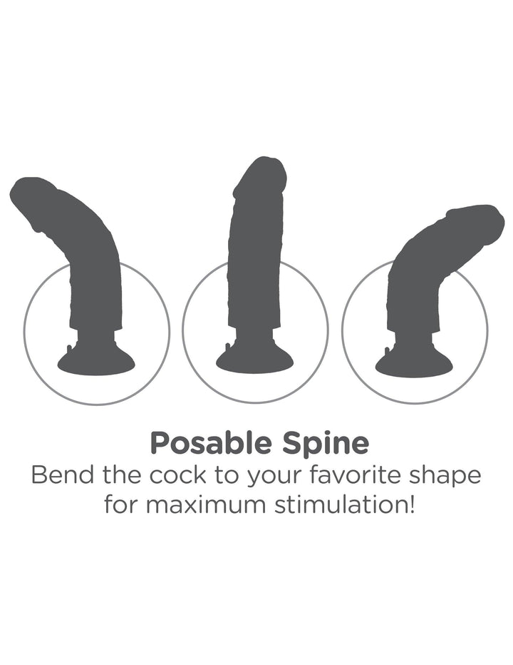 King Cock 8" Vibrating Cock with Balls - Tan