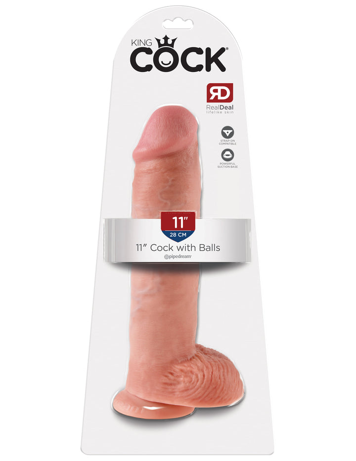 King Cock 11″ Cock with Balls -Flesh