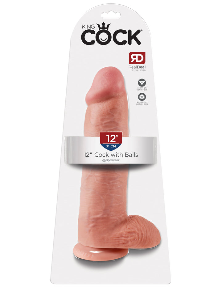 Pipedream King Cock 12″ Cock with Balls - Light