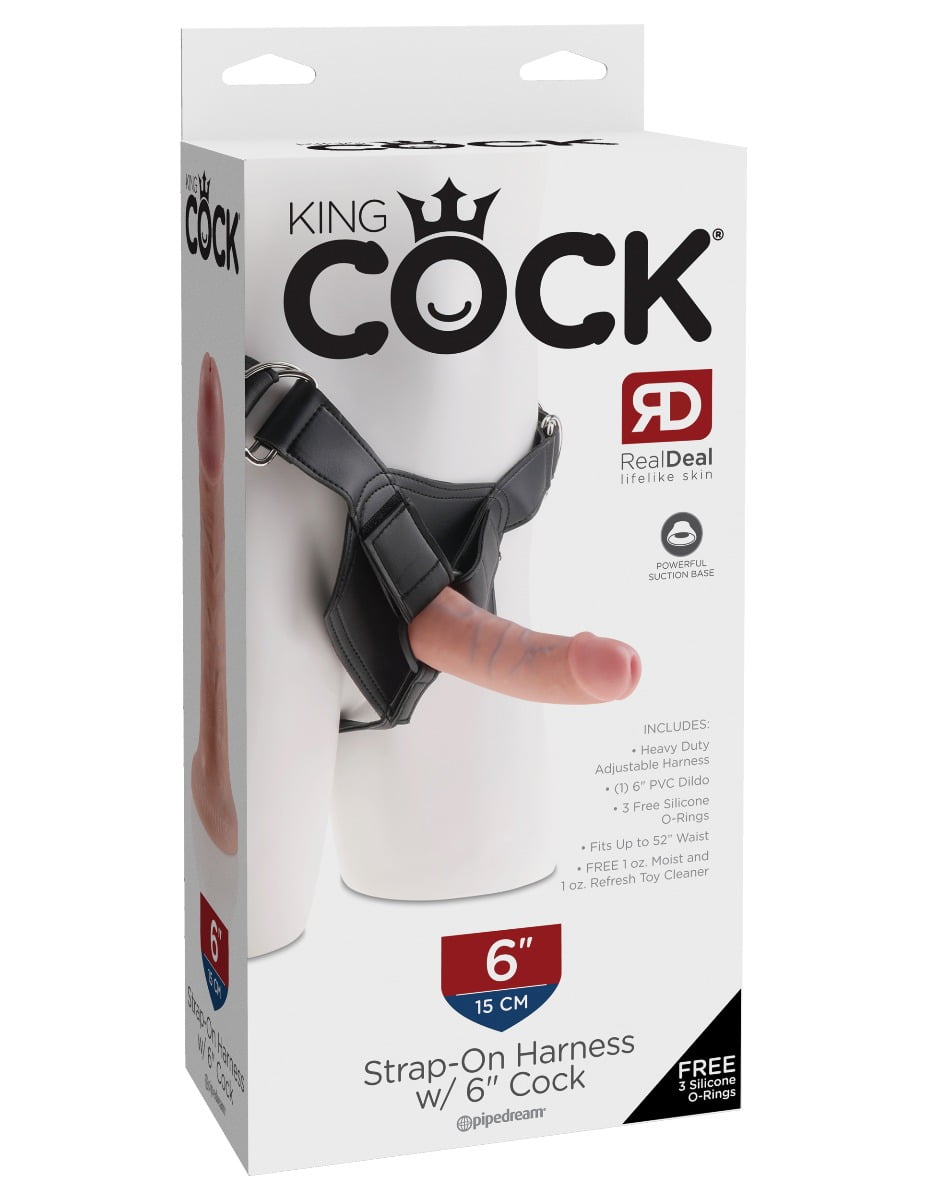 King Cock Strap-On Harness w 6 Inch Cock-0