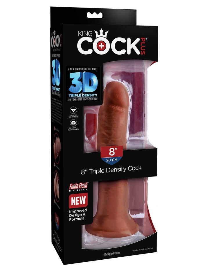 King Cock Plus 8" Triple Density Cock - Brown