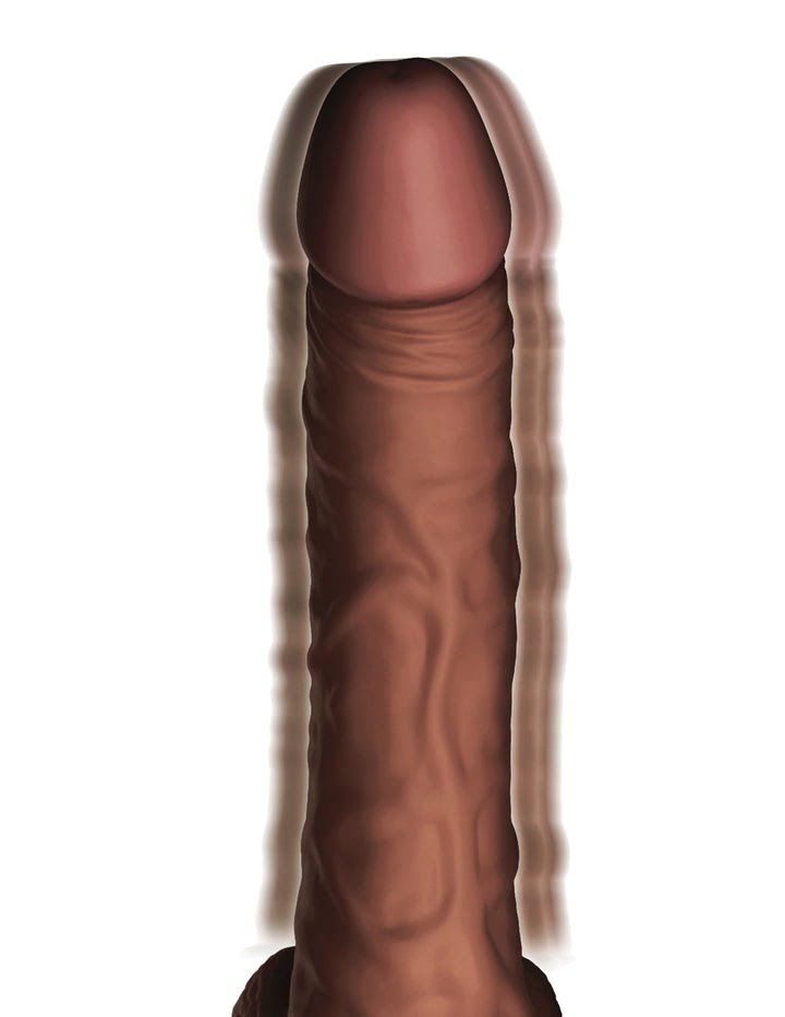 King Cock Plus 7.5" Thrusting Cock with Balls - Brown