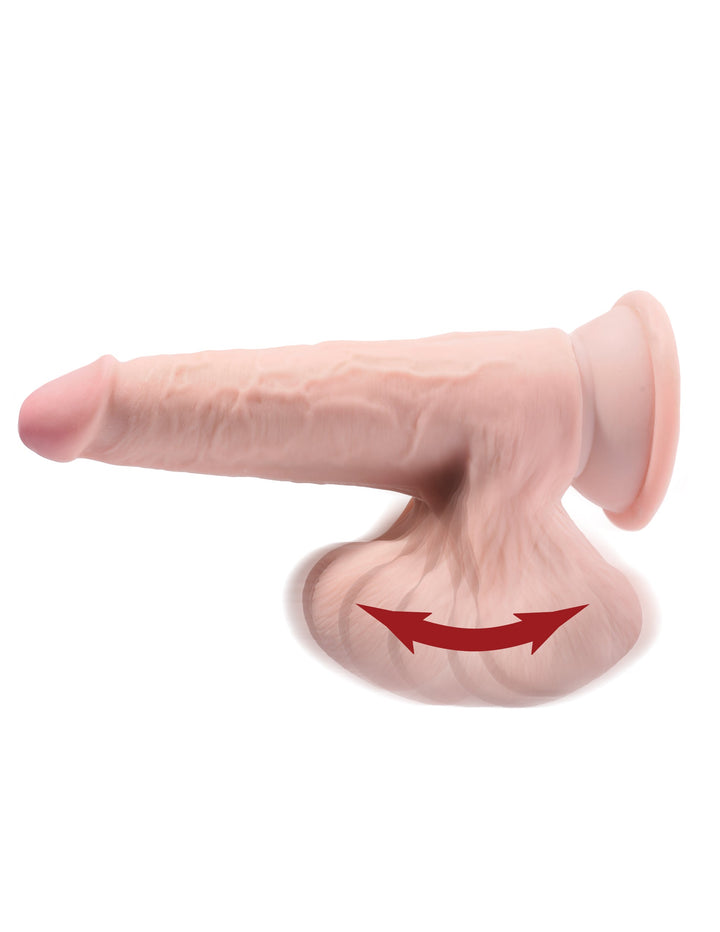 King Cock Plus 6" Triple Density Cock with Swinging Balls - Light