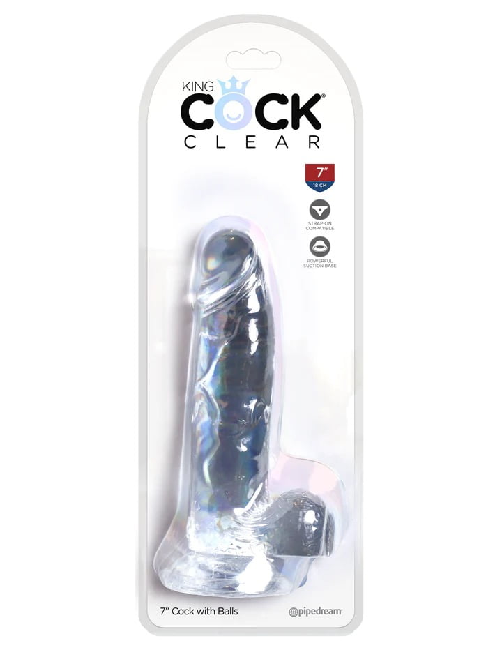 King Cock Clear 7'' Cock with Balls