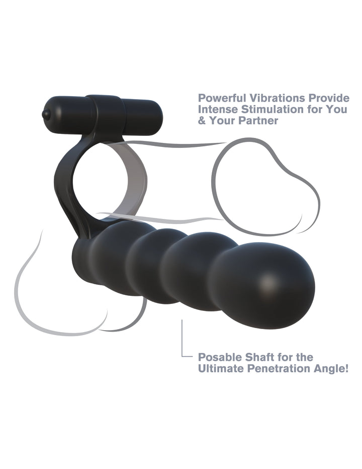 Fantasy C-Ringz Posable Partner Double Penetrator Vibrating Cock Ring