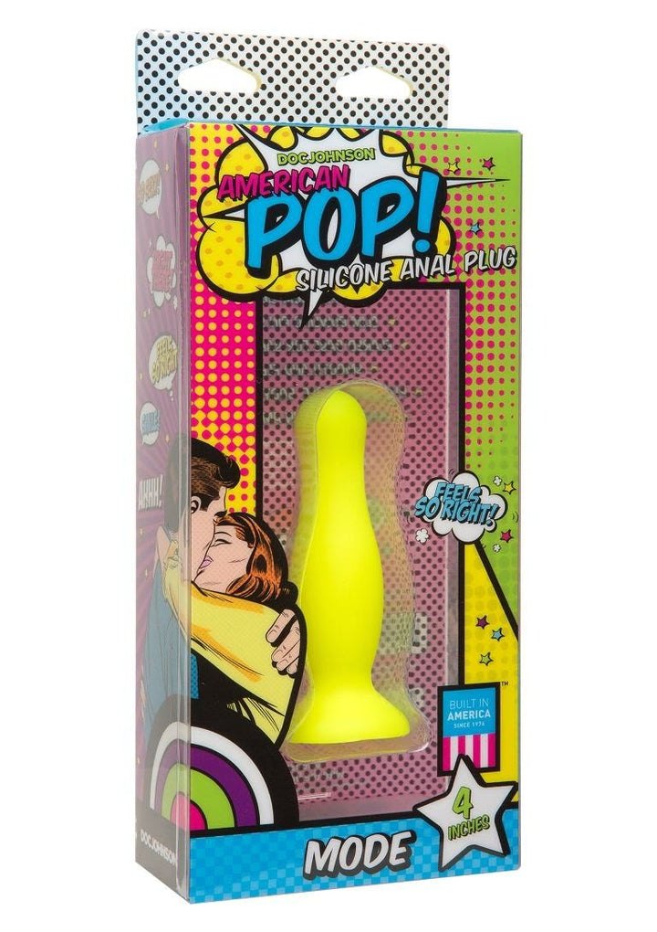 Doc Johnson American Pop! Mode 4" Silicone Anal Plug - Yellow