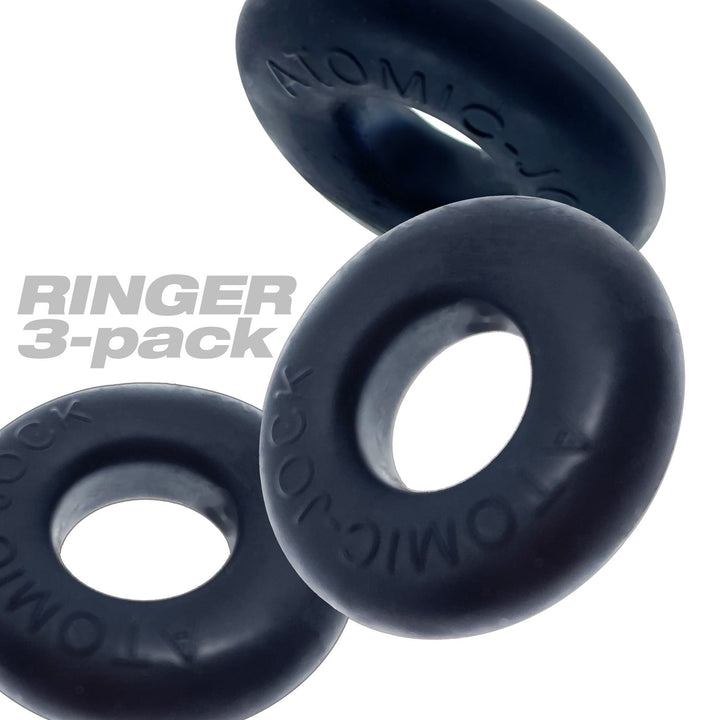 Oxballs Ringer 3pk Cockrings Special Edition - Night Black