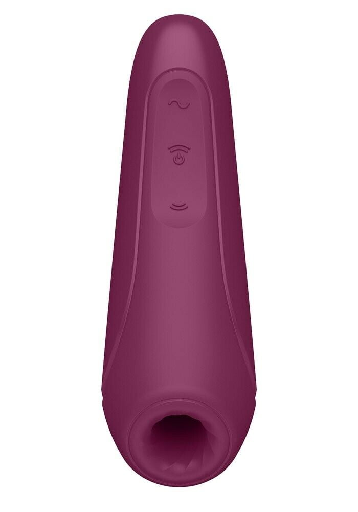 Satisfyer Curvy 1+ Rechargeable Air Pulse Clitoral Stimulator + Vibration with App Control - Burgundy