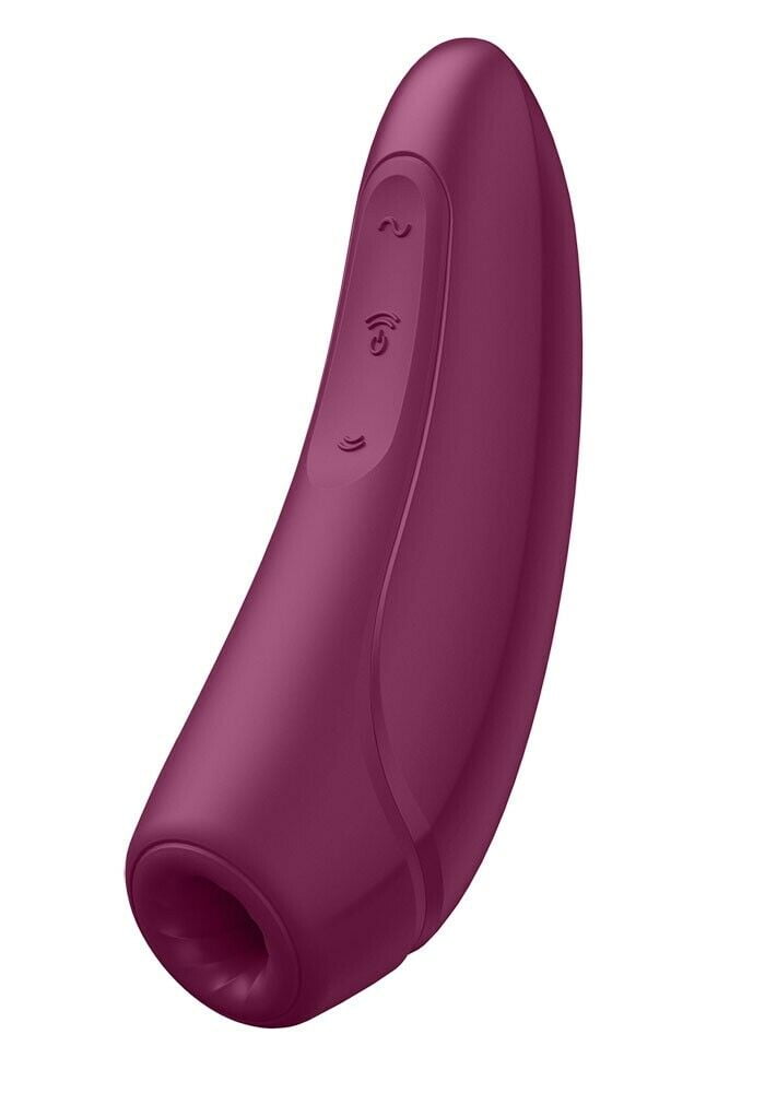 Satisfyer Curvy 1+ Rechargeable Air Pulse Clitoral Stimulator + Vibration with App Control - Burgundy