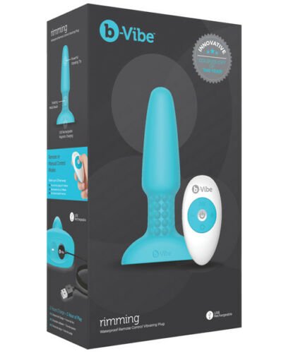 b-Vibe Rechargeable Rimming Plug with Remote - Teal