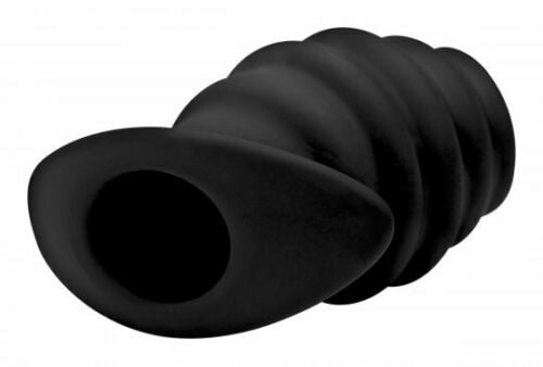 XR Brands Master Series Hive Ass Tunnel 4" Silicone Ribbed Hollow Anal Plug - Large