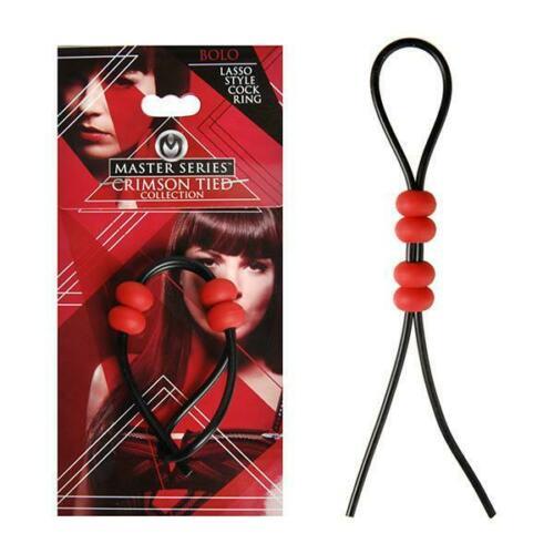 XR Brands Master Series Crimson Tied Bolo Lasso Style Cockring