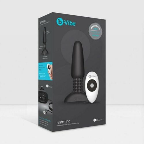 b-Vibe Rechargeable Rimming Plug with Remote - Black