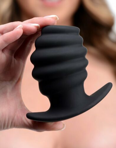 XR Brands Master Series Hive Ass Tunnel 4" Silicone Ribbed Hollow Anal Plug - Large