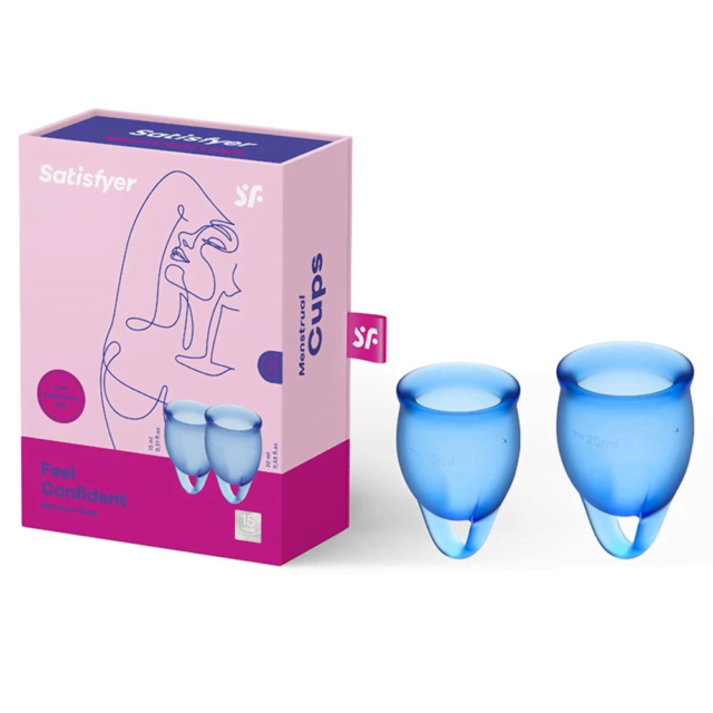 Satisfyer 2pk Menstrual Cups - Feel Confident - Dark Blue