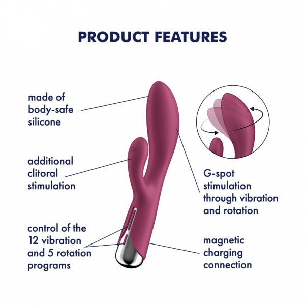 Satisfyer Spinning Rabbit 1 Rotating Vibrator - Red