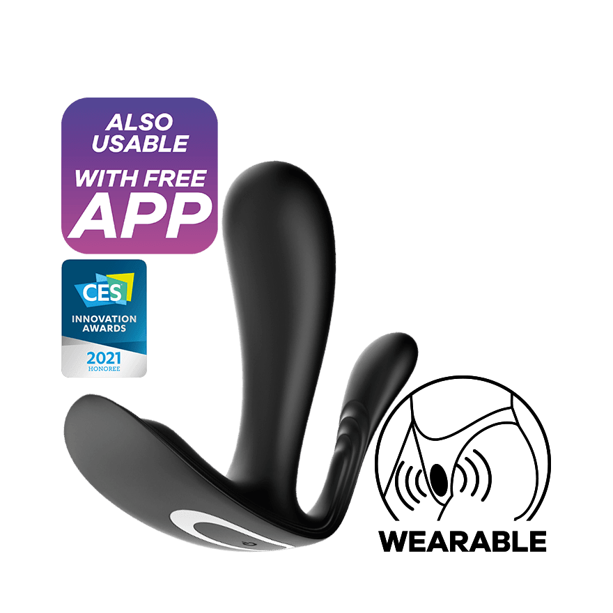Satisfyer Top Secret + Wearable Vibrator with Anal Stimulation & App Control - Black