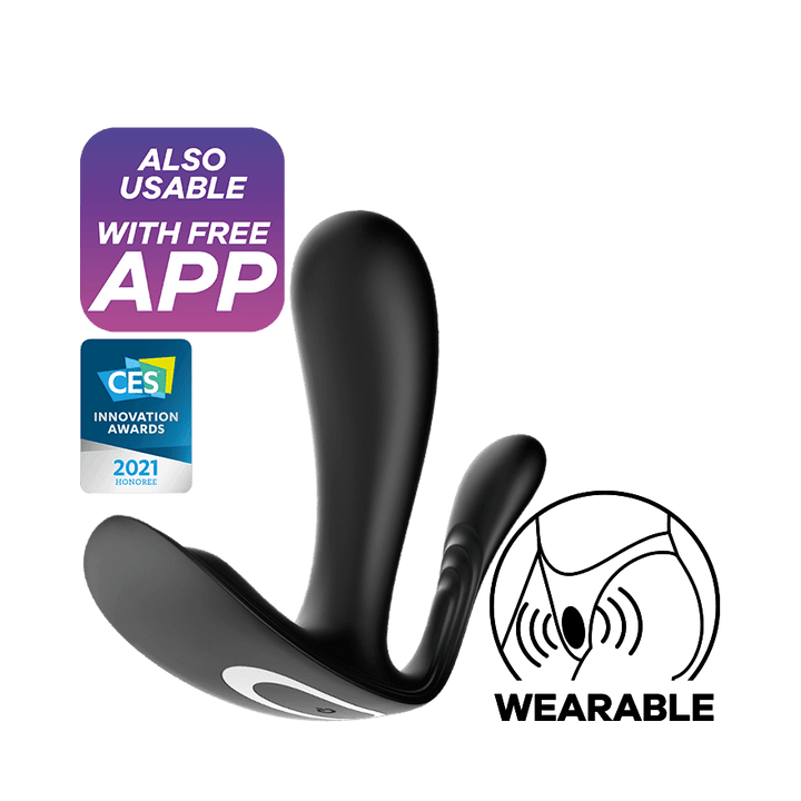 Satisfyer Top Secret + Wearable Vibrator with Anal Stimulation & App Control - Black