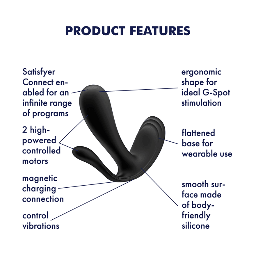Satisfyer Top Secret + Wearable Vibrator with Anal Stimulation & App Control - Black