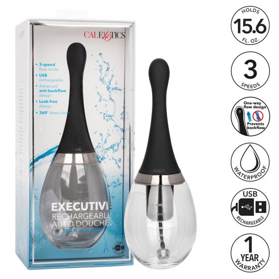 CalExotics Executive Rechargeable Auto Douche - Black & Clear