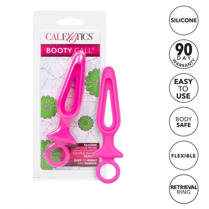 CalExotics Booty Call Silicone Groove Probe Butt Plug with Ring Pull