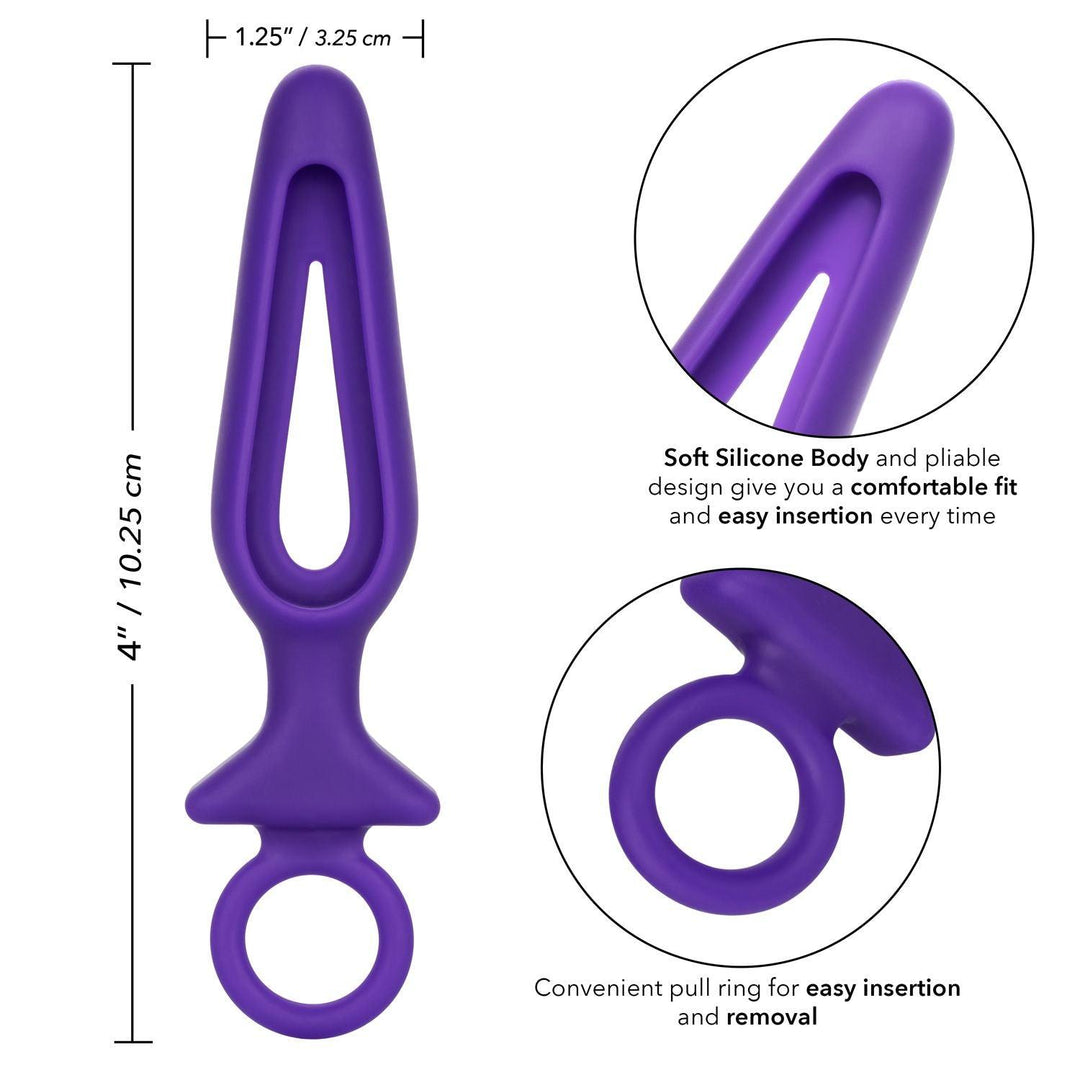 CalExotics Booty Call Silicone Groove Probe Butt Plug with Ring Pull
