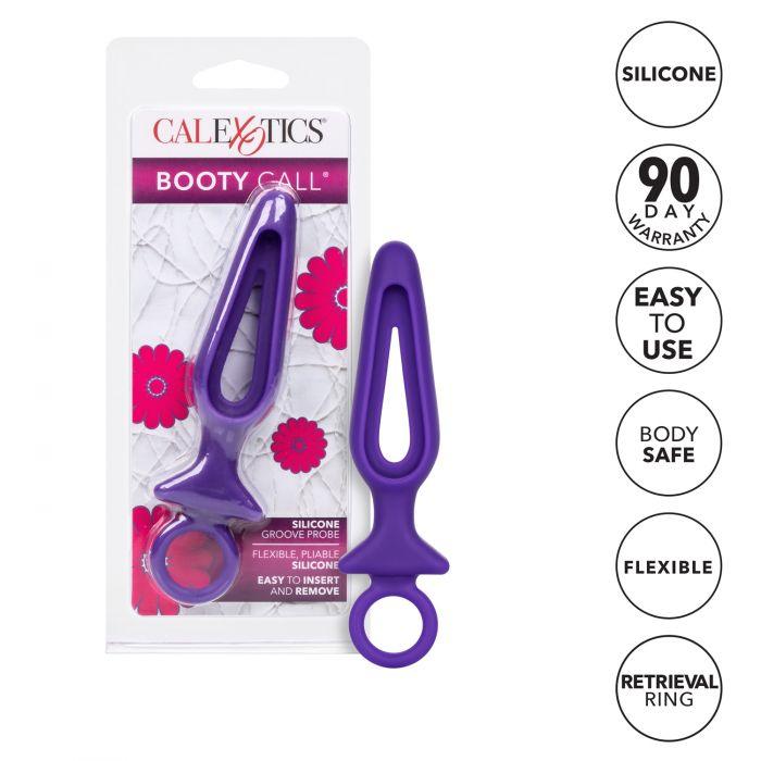 CalExotics Booty Call Silicone Groove Probe Butt Plug with Ring Pull